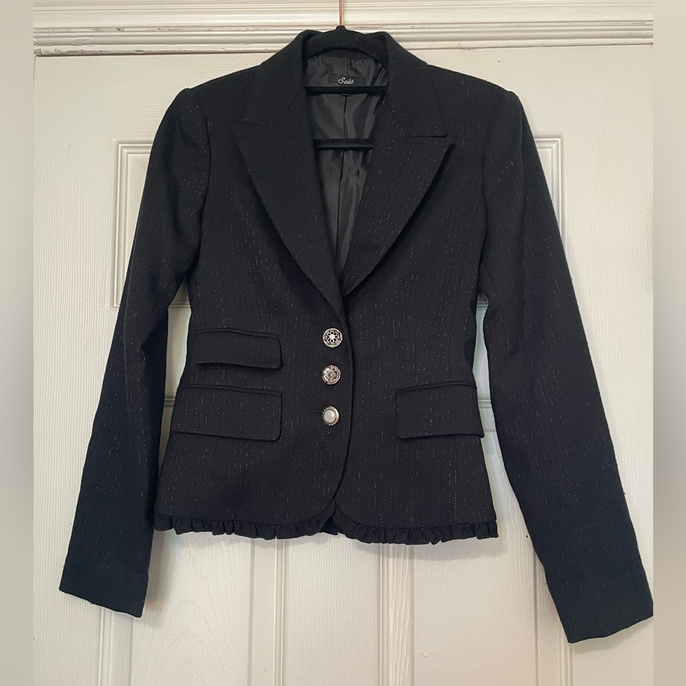 Selé Black Blazer with Shoulder Pads
